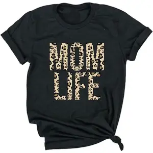 Stylish Leopard Print Mom Life T-Shirt For Trendy Women.T-Shirt for Men and Women