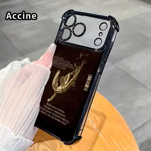 Compatible with iPhone 17 Pro Max 16 15 Plus Air 14 13 12 11 E Phone Case Icarus' Tragic Flight Four-Corner Drop-Resistant Electroplated Transparent TPU Soft Protective Cover Gift