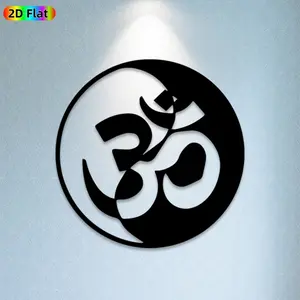 1pc Om Symbol Metal Wall Art, Spiritual Om Statue Mural, Ideal Gift for New Year, Easter, Yoga & Meditation Enthusiasts, Rust-Resistant Metal Wall Decor Wall Sculptures, Perfect for Living Room Wall & Garden Fence, Serene Home & Outdoor Decor