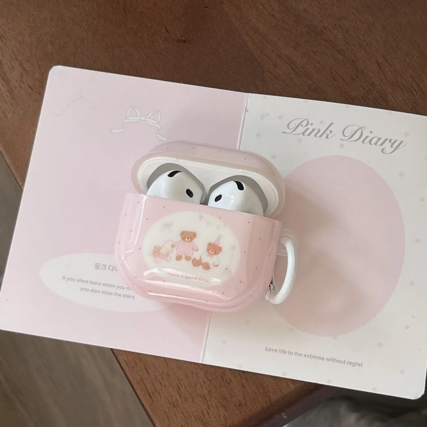 Polka Dot Bear Cart Earphone Case for Apple AirPods Pro 3/2/4/3/2, Fashionable Women's Simple Design, Stylish Apple Earphone Cover, Headphone Accessories