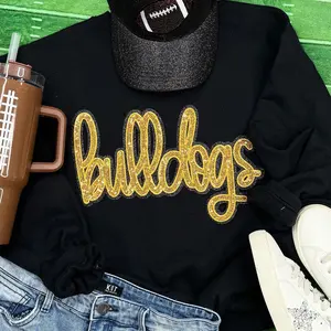 Bulldogs Gold Sequin Patch