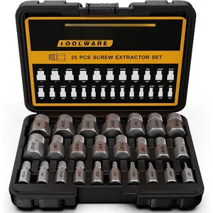 Screw Extractor Set, 25 count Easy Out Bolt Extractor Set, Multispline Screw and Hex , for Removing Broken Studs, , Screws, 1/8 Inch to 7/8 Inch in 1/32-Inch Increment, Tools Gifts for Men