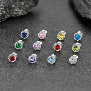 suplight s925 Silver Mosan diamond stud earrings, a gift of love for girls
