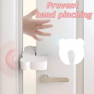 5pcs Bear-Shaped Child Safety Door Stopper, No-Drill Baby Gate Guard, Drawer Gap Hand Protector, Infant Protection Accessory, Gifts