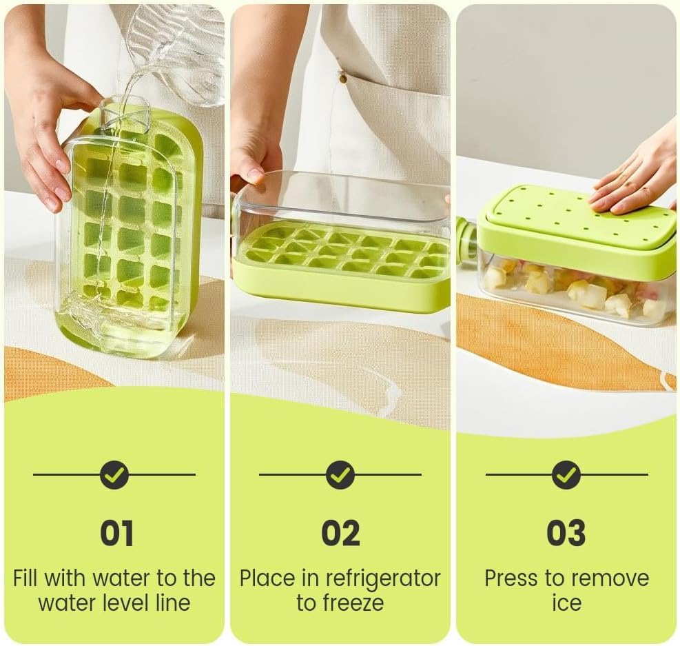 2 in 1 Ice Cube Bottle, Touch-Free Ice Cube Tray Water Bottle，Portable Ice Cube Making Bottle，Press to Release Ice Tray for Home，Outdoor, Office Ice Making (Pink, 500 ML)