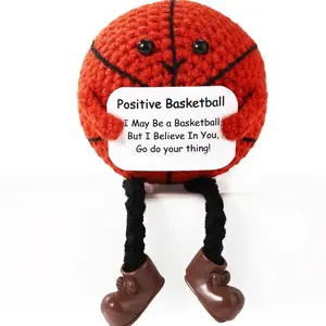 Positive Crochet Basketball Gift, Knitted Emotional Support Gift, Handmade Birthday Present for Men Women Friends Son Daughter Teammate