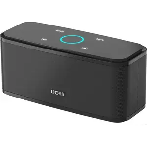 DOSS SoundBox Touch Wireless Bluetooth Speaker-12W HD Sound with Rich Bass, IPX5 Waterproof, 20H Playtime, Handsfree, for Gatherings, Home, Office, Outdoor, Travel-Black Audio Portable Christmas Compact Device Phone Smartphone Usb Sd