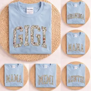 Personalized Grandma T-tshirt, Mothers Day Gift, Custom Grammy T-tshirt, Light Blue, Nana T-tshirt, Mama Gammy Mimi Meme Nanny Granny Shirt