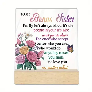 Acrylic Sign Wooden Base Desktop Decoration, Paulownia Plant Scientific Names Genus Species, Home Farmhouse Living Room Decor