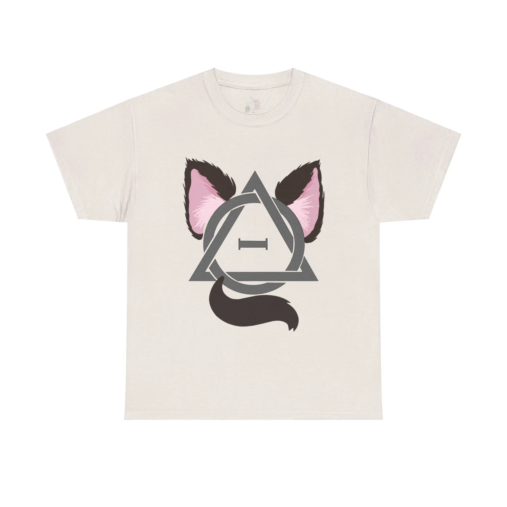 Therian Cat Ears Tail T-Shirt Therian Pride Symbol Therian Stuff Therian Gear Animal Paws Masks Tails Fox Wolf Cat Classic Cotton