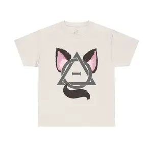 Therian Cat Ears Tail T-Shirt Therian Pride Symbol Therian Stuff Therian Gear Animal Paws Masks Tails Fox Wolf Cat Classic Cotton