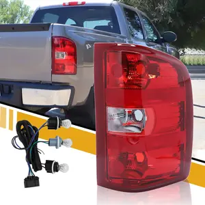 Tail Light Assembly for Chevy Silverado 07-13 1500 07-14 2500 HD 3500 HD OE-Style Replacement 25958483 GM2801207 with Bulbs Harness Right Passenger Side Red Border Signal Lamp