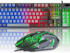 2 Color USB Wired Keyboard 3200dpi Mice Mechanical Feel Compatible with Xbox one ps5 Windows Laptop Computer