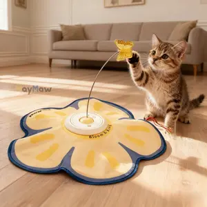 Automatic Cat Toy Interactive Self-Entertainment Device, Smart Rotating Wand with Suction Base, Three Modes, Stable Design