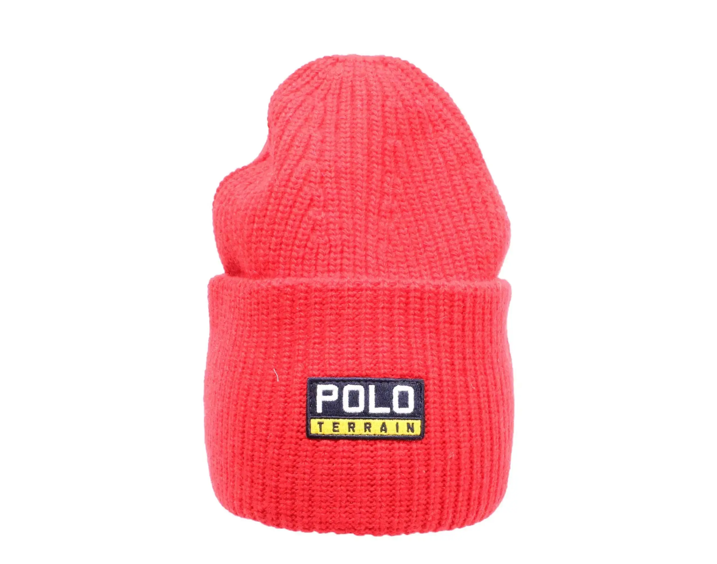 Polo Ralph Lauren Terrain Knit Cuffed Beanie Hat in Red | Cap