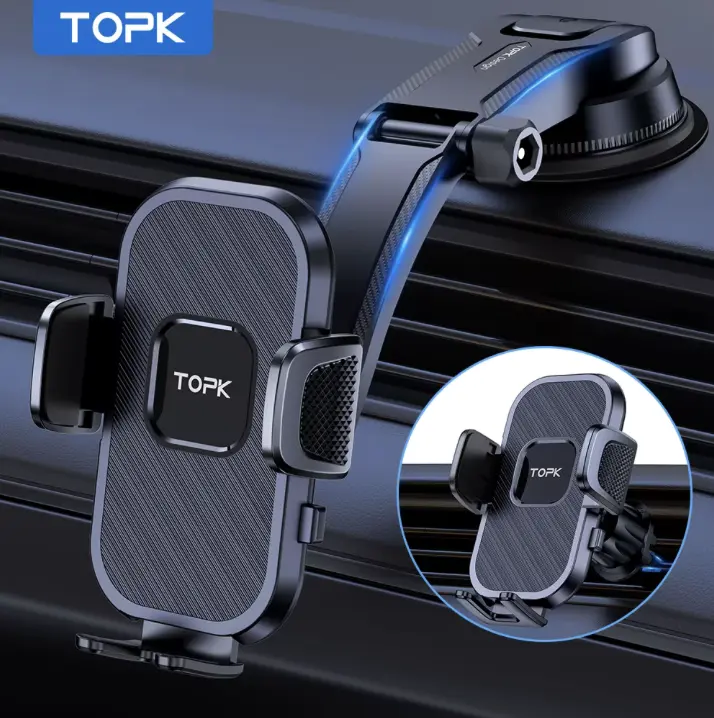 Car Phone Mount – One-Hand Auto Lock Dashboard & Air Vent Phone Holder