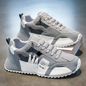 1pair Men'S Casual Street Style Skateboarding Shoes - All-Season Versatile Comfort Outdoor Walking Sneakers with Round Toe, Lace-Up Closure, Faux Upper, Fabric Lining & Insole, PVC Sole