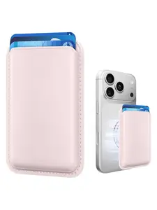 Portable slim cardholder, phone wallet, securely magnetic, unisex card bag suitable for daily use, protecting your documents and preventing theft, Suitable for Mobile Phone 12-17, Pro/Pro max and other band mobile phone