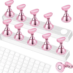 Double-Sided Nail Practice Stand Holder, Metal Magnetic Display Rack, False Nails Base, Manicure & Pedicure Tool, Nail Art Tool, Single Item