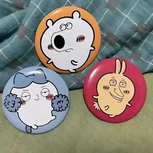 Funny Chiikawa Usagi Hachiware Meme Button Pin, Funny Chiikawa Pin, Cute Anime Pin