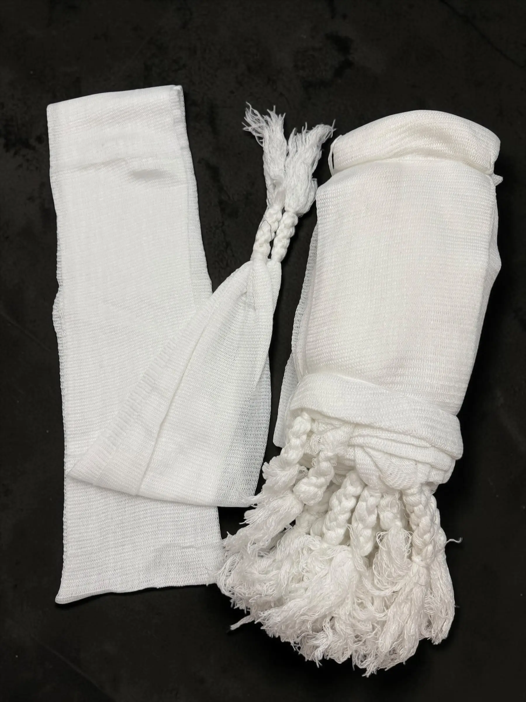 Afghan Tunban Izarband Waist Tie – Traditional White Drawstring for Parahan Tunban
