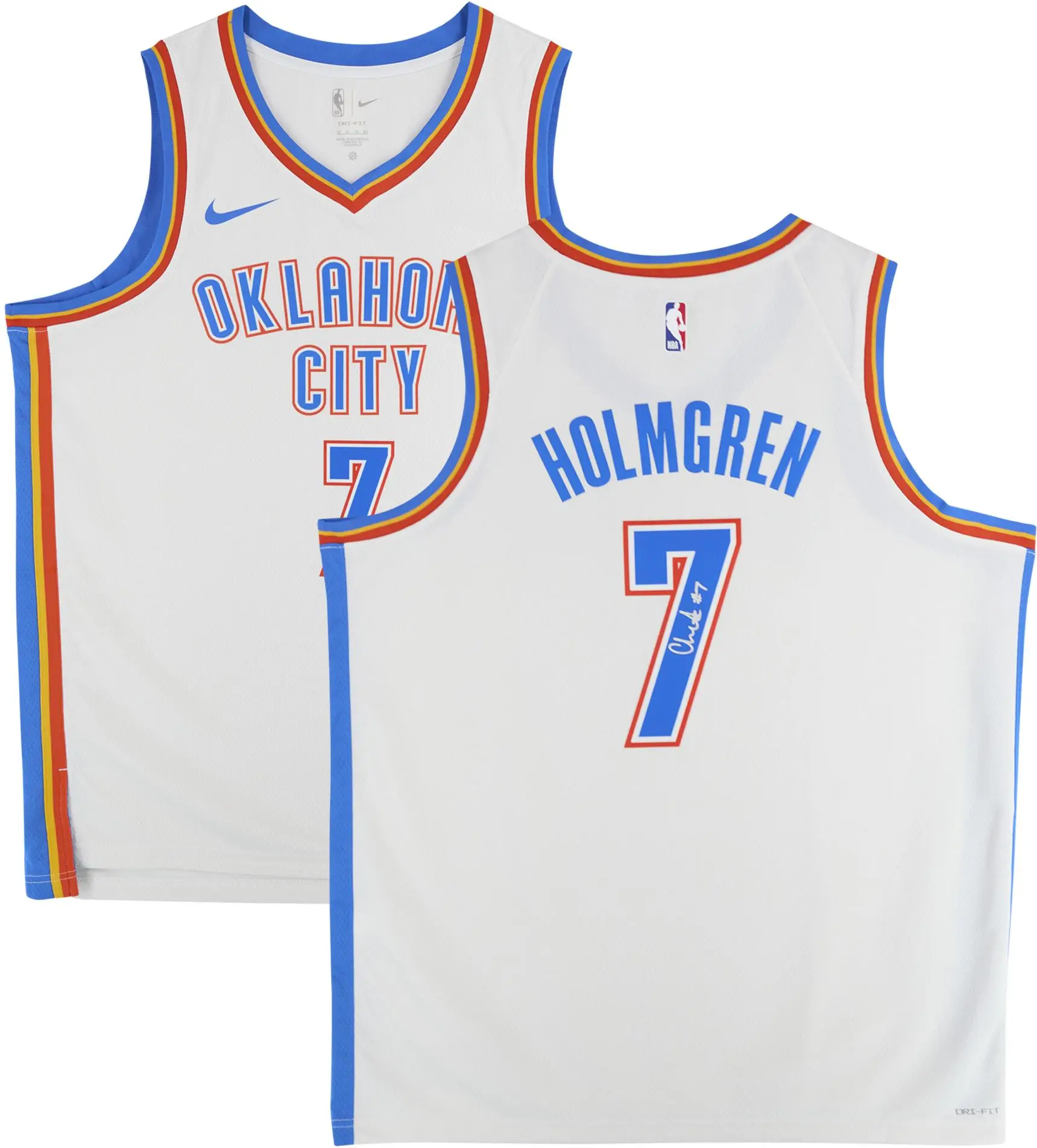 Chet Holmgren Oklahoma City Thunder Autographed Nike White Association Swingman Jersey - Fanatics Authentic Certified