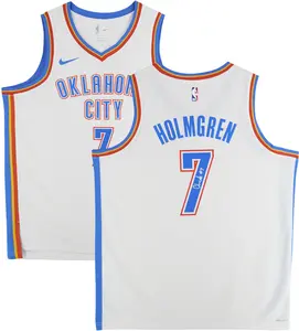 Chet Holmgren Oklahoma City Thunder Autographed Nike White Association Swingman Jersey - Fanatics Authentic Certified