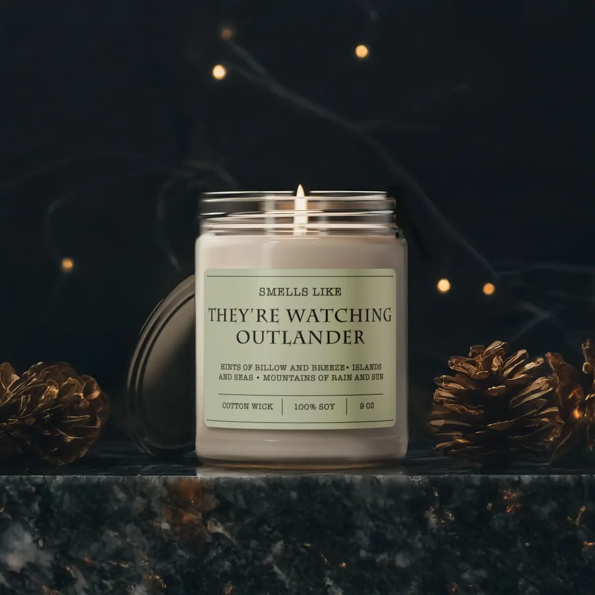 Smells Like They're Watching Outlander Candle - Bookish Gift, Outlander Fan Gift, Literary Candle, Scottish Romance, 9oz Soy Candle