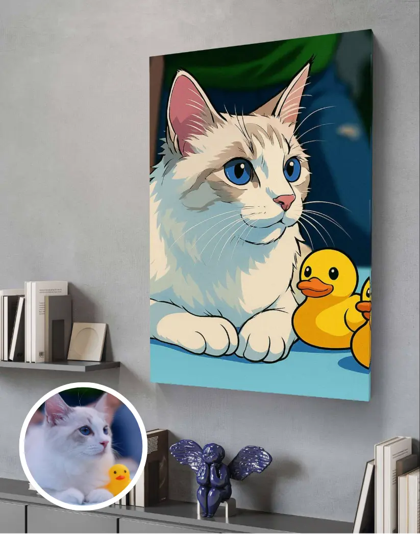 M-10031 Personalized Pet Art Print - Custom Canvas Decor for Room Wall Artistic Ornaments Photo Decoration