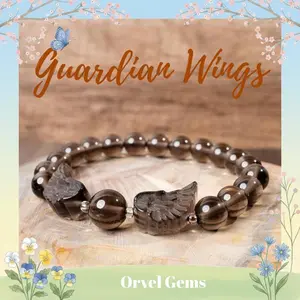 Guardian Wings - Obsidian Carved Crystal Energy Healing Bracelets X0 Perfect for Men, Women, Couples, and Friends | Ideal for Daily Wear, Meditation, Gift