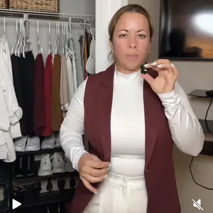 Women's Solid Color Sleeveless Blazer Vest, Plain Color Waistcoat, Elegant Outerwear for Work Office Business, Ladies Spring & Fall Clothes