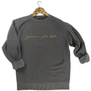 Gamma Phi Beta Gold Script Letters Sweatshirt