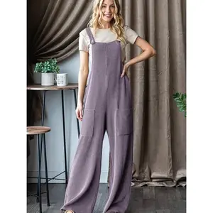 PLUS: Dusty Lavender Ribbed Jumpsuit