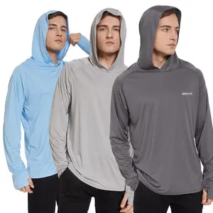 3 Pack Men's Long Sleeve Sweatshirt UV SPF UPF 50+ Fishing Shirts Lightweight Quick Dry Shirts With Hoodies Sun Protection Surfing Swimming Running