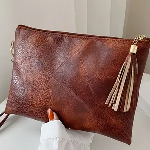 Women's Fashionable Tassel Decorated Wristlet, Casual Pu Leather Elegant Clutch Bag for Daily Used, Trendy Versatile High-quality Daily Commuting Bag