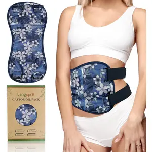 Castor Oil Pack Wrap,Organic Cotton Castor Oil Packs for Liver Detox,Reusable Castor Oil Pads Pack Compress for Stomach,Castor Oil Packs Body kit L Daily Sensitive