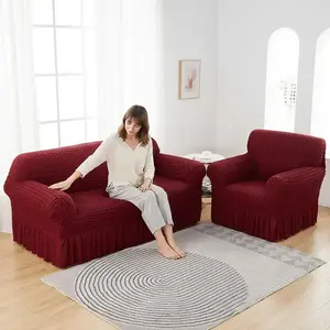 Yhfyhf 1pc Bubble Popcorn Skirt Sofa Cover, Plush Multi-Color Velvet Sofa Cushion Cover, Non-Slip, All-Season Use, Elastic Fit, Sofa Couch Covers