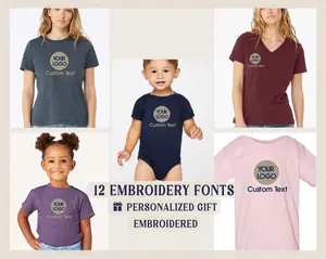 Embroidered - Custom Logo shirts for mom, toddler and baby - Personalized Gift - vneck option available