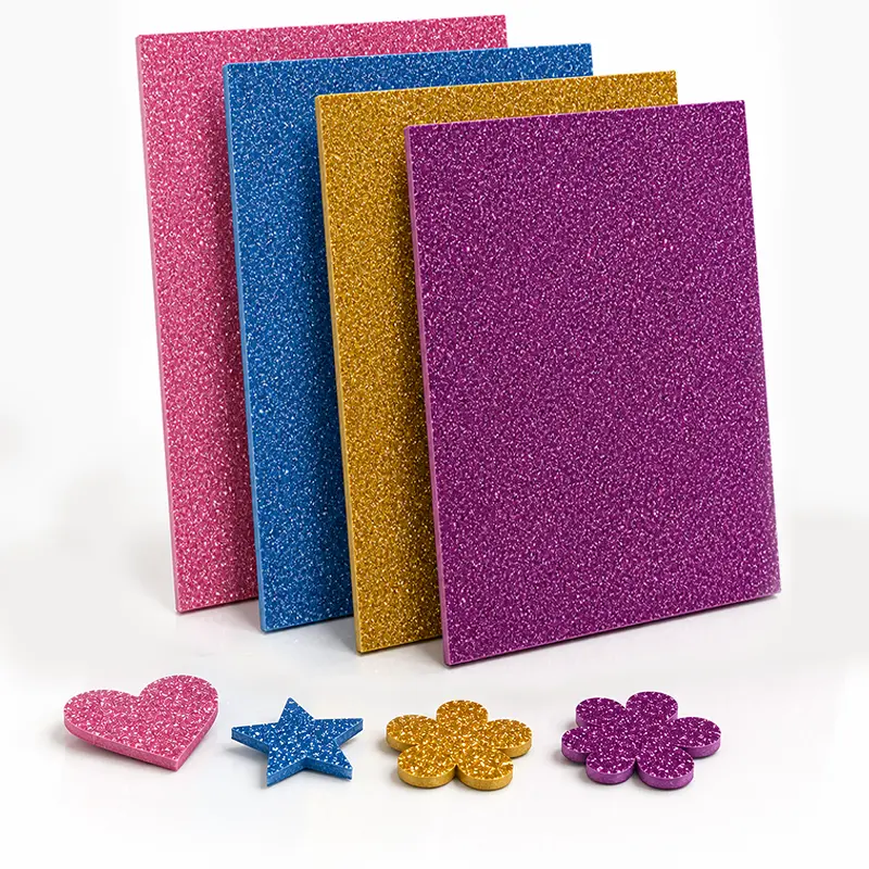 4pcs 3MM Thick Double-Sided Fine Glitter Acrylic Sheets, 12×8in Purple-Gold-Blue-Pink, Multiple Sizes Available, Home Decor & Signage Making Material for DIY Projects & Glam Look