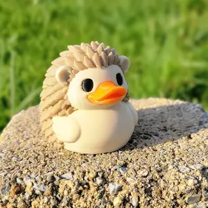 Hedgehog Duck Figure 2.5 Inches Tall 3D-Printed in Hard Plastic Decor Adorable Animal Collectible