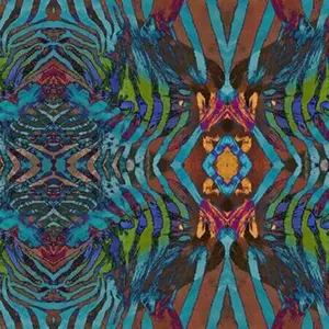 Peel and Stick Wallpaper - African Paint / Turquoise