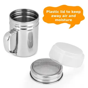 Stainless Steel Flour Sifter with Crank One-Hand Press Rotary Sieve Double Layer Fine Mesh for Sifting Flour and Powdered Sugar Baking Cakes Kitchen Baking Tool Durable Easy-to-Use Handheld Baking Accessory