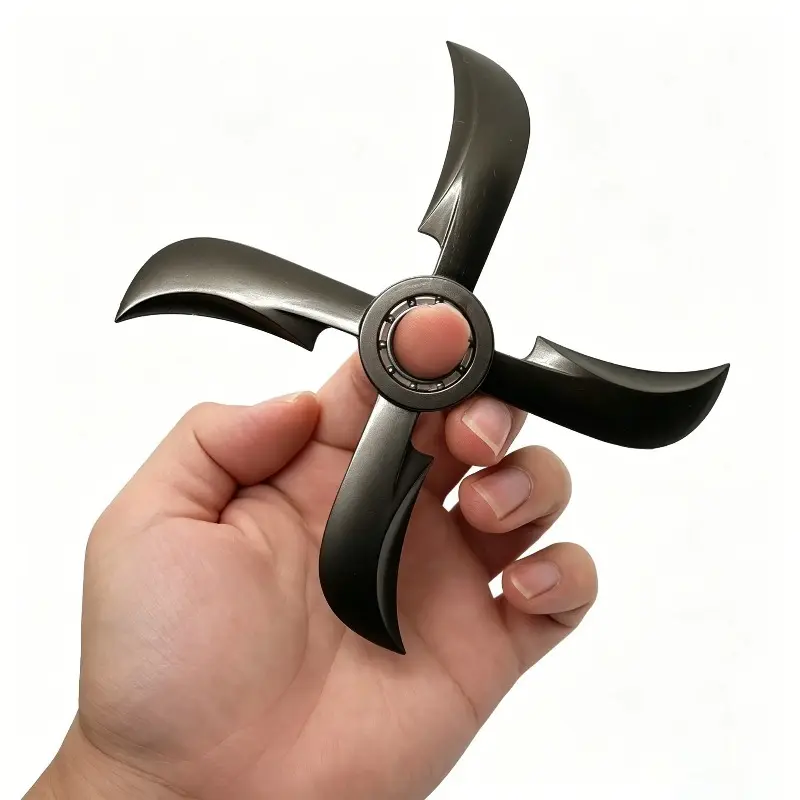 DKD Metal Four-Arm Fidget Spinner, Smooth Bearing Rotating Desk Toy for Adults, Pocket Sensory Focus Toy