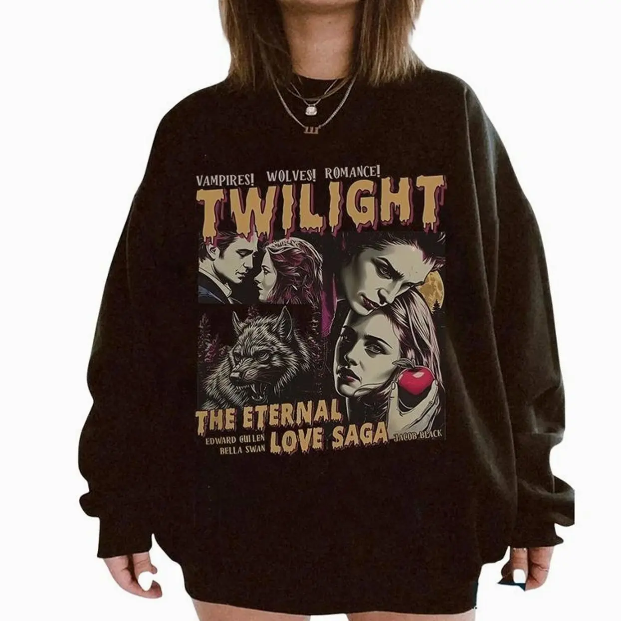Vintage Twilight Sweater, Twilight Saga Fan Sweatshirt, Comic Vampire, Book Lover Twilight Gift