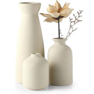 ceramic vase set, 3 counts/set modern rustic farmhouse home decor, decorative vase for pampas grass, creative shelf, table, bookshelf entryway decor, ornaments