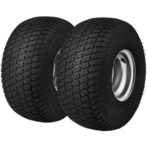 VEVOR Lawn Mower Tires with Rim, 15x6.00 - 6 Tubeless Lawn Tractor Tires, 2 - Pack Tire and Wheel Assembly, S - Turf Pneumatic Tires, 3 Offset Hub, 3/4 Bushing Size, 16 PCS for Riding Mower Lawn TractorVEVOR Super Brand Day