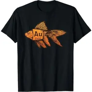 Goldfish Gold Periodic Table System Fishkeeping Coral Reef T-Shirt