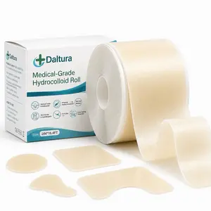 Daltura Medical-Grade Hydrocolloid Roll 2in x 16ft Waterproof Absorbent for Blister Burn Wound Care Pimple Patches Acne Aid Customizable Size