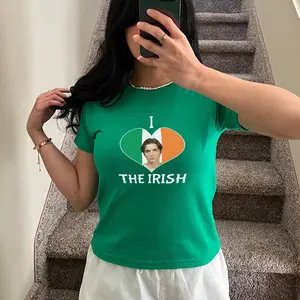 I Love the Irish Cillian Murphy Baby Tee x Tshirt, I Heart the Irish, St. Patrick's Day Outfit Green Cillian Murphy, Irish Pride Tee Luck Of The Irish