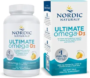 Nordic Naturals Ultimate Omega-D3, Lemon Flavor - 120 Soft Gels EPA & DHA - 120 Ct, SALE Healthcare Fitness supplements   vitamins multivitamin brain health vitamin